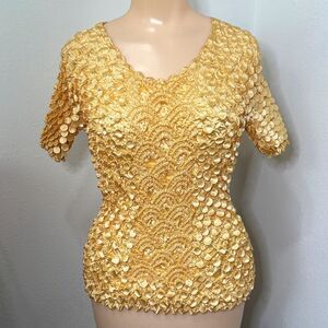 Y2K Womens Popcorn Top One Size Pucker Festival Boho Vintage 1990s Stretch